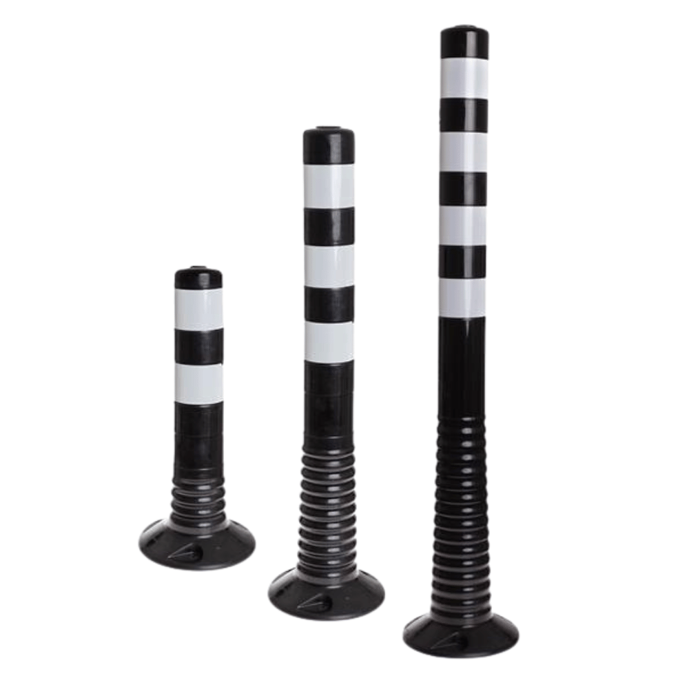 Flexibele afzetpaal | Zwart-wit | Hoogte 450, 750, 1000 mm