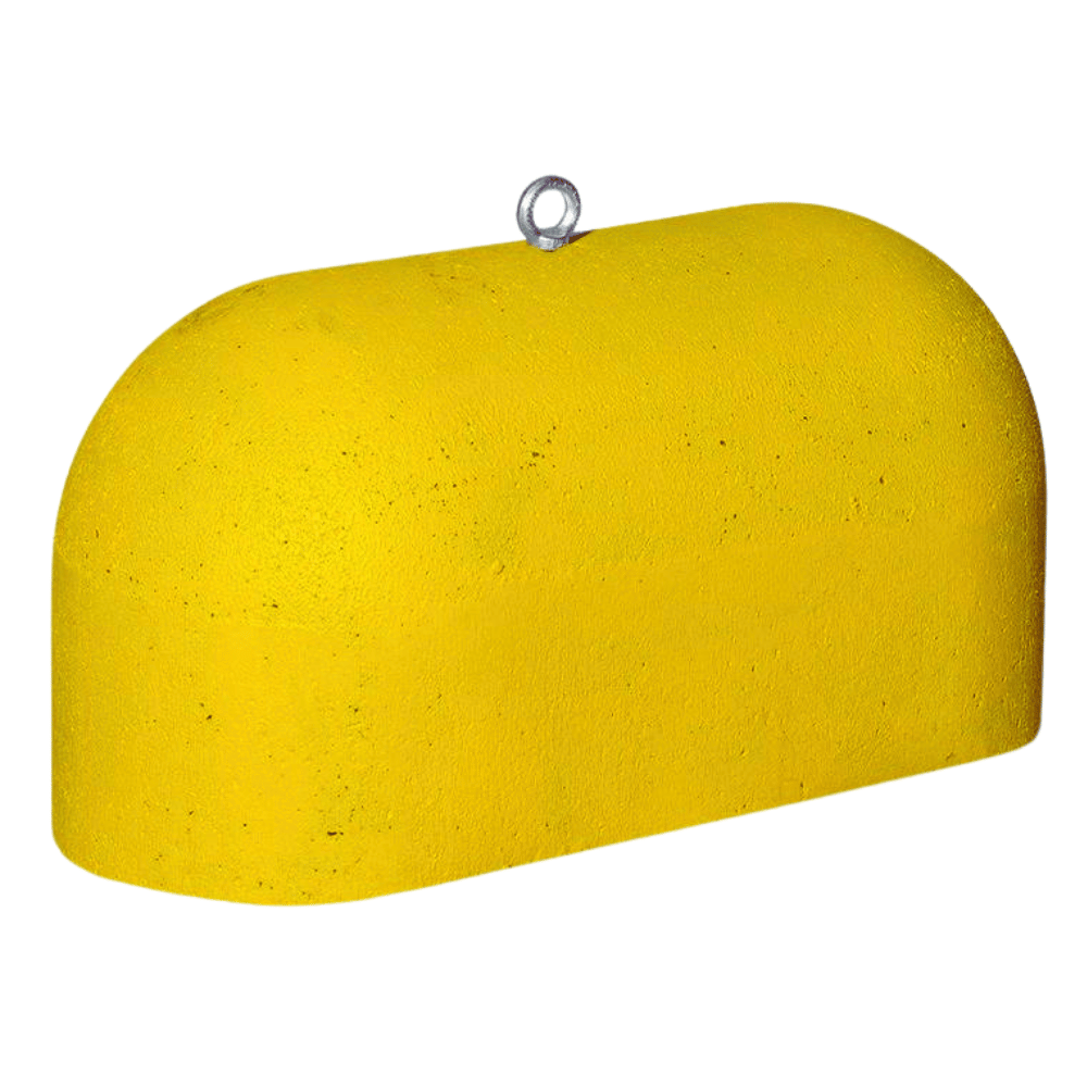 Jumboblok geel met hijsoog | 330 kg | Oud Hollands stampbeton