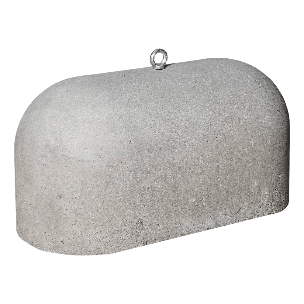 Jumboblok grijs met hijsoog | 330 kg | Oud Hollands stampbeton