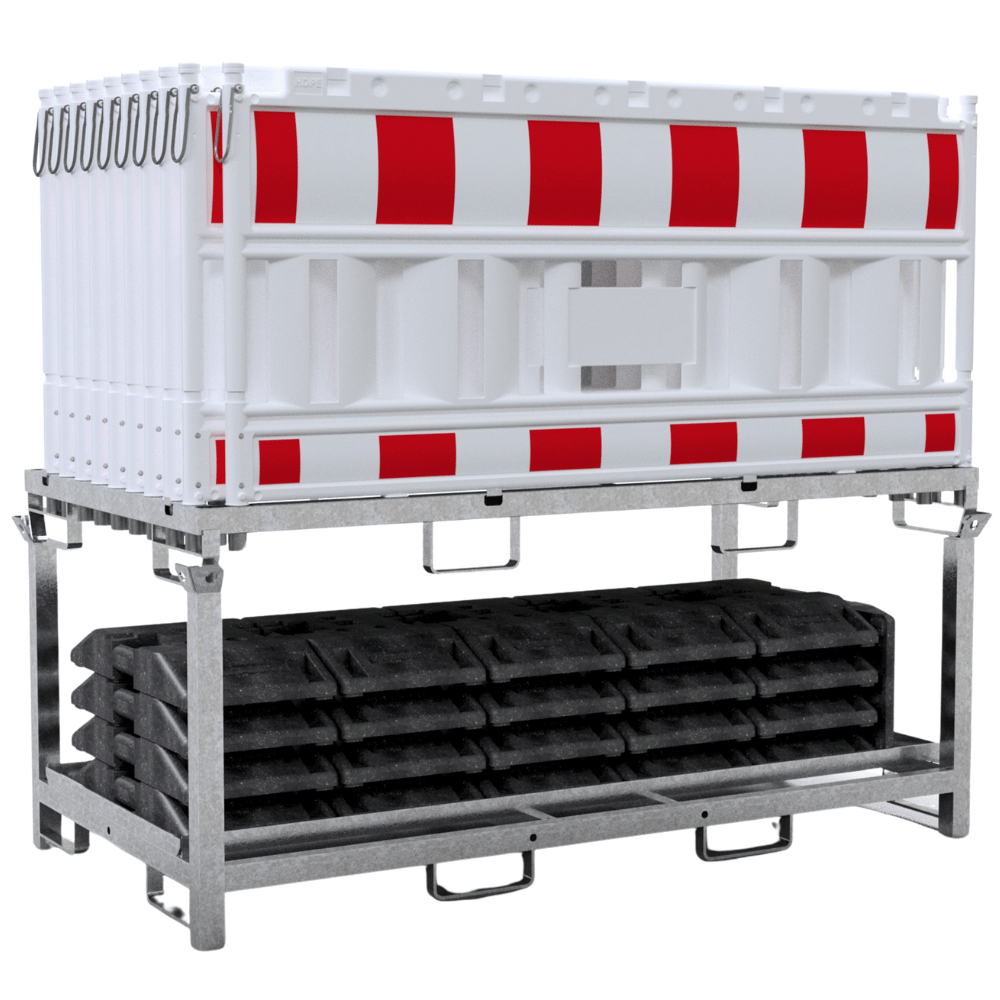 Kunststof afzethek EURO 2 | Set 20 stuks met 21 voeten in container