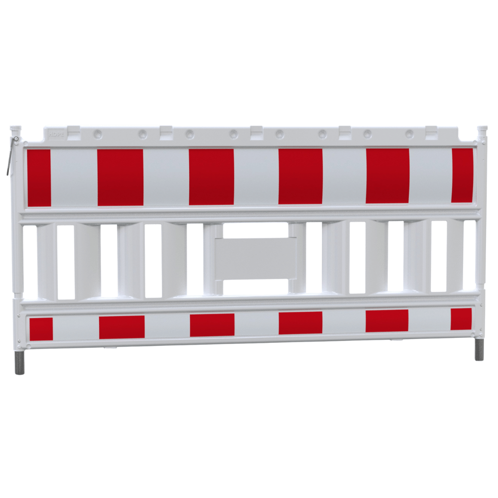 Kunststof afzethek EURO 2 | Wit-rood zonder voeten