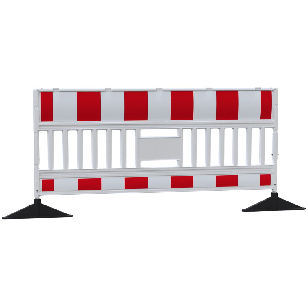 Kunststof afzethek EURO 3 | Wit-rood met rubber voeten