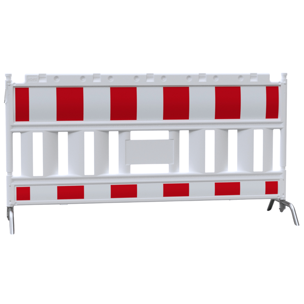 Kunststof afzethek EURO 2 | Wit-rood met stalen voeten