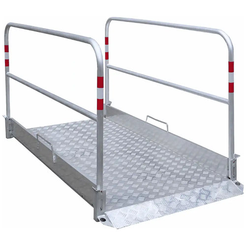 Aluminium loopbrug | 170-650 cm | Met zijgeleiders en antislip bodem