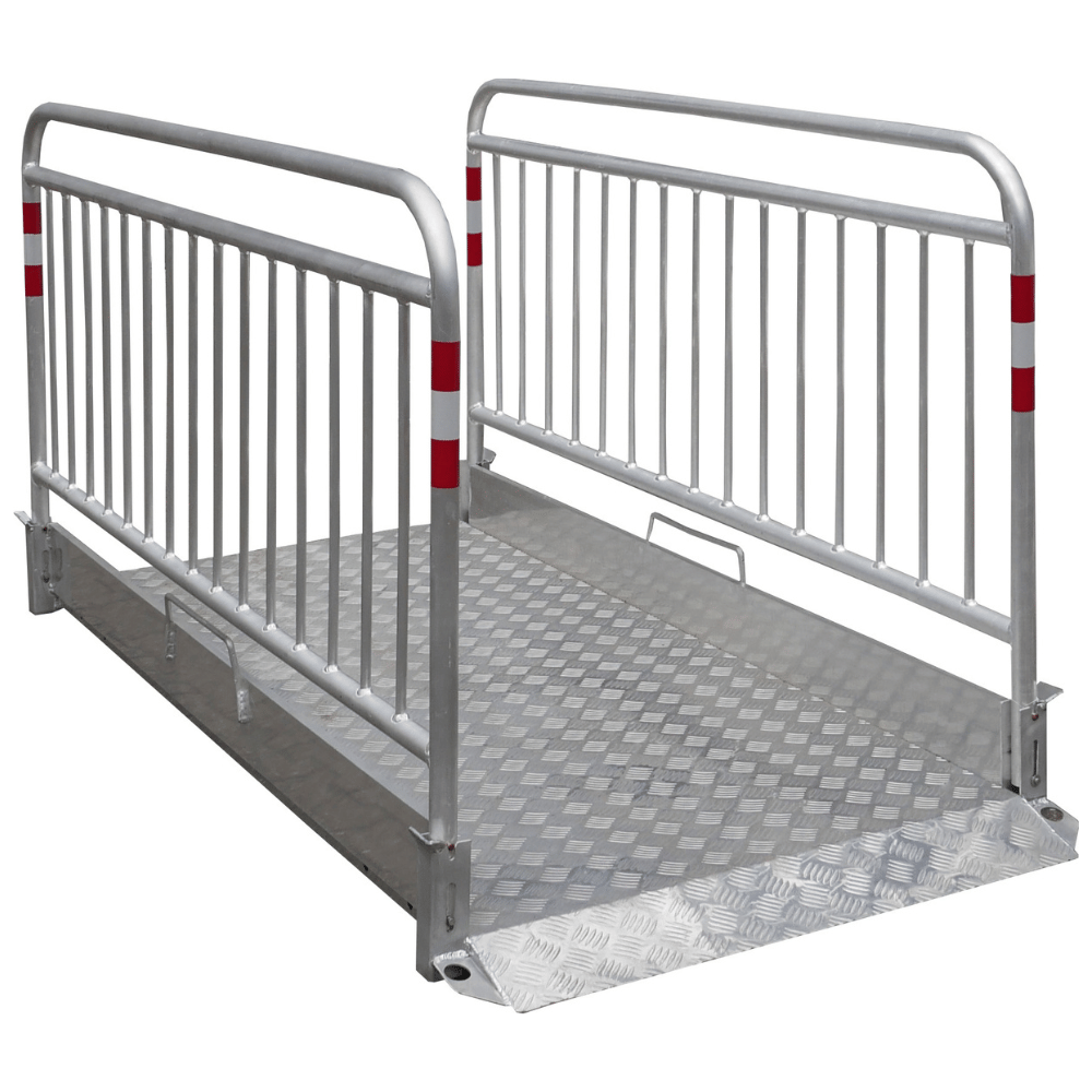 Aluminium loopbrug | 230-330 cm | Met veiligheidsrailing