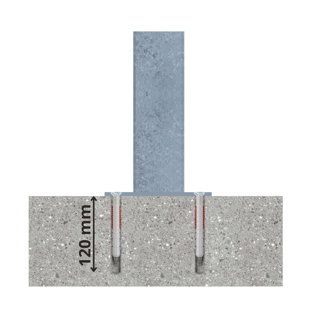 Afzetpaal 70x70 mm | Verzinkt staal | Voor verankering in beton of op voetplaat