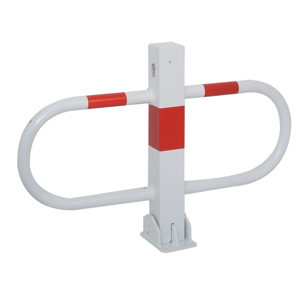 Parkeerbeugel | Wit - rood | Met driekant- of cilinderslot