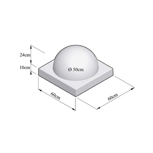 Parkeerbol groot op voet | Wit RAL 9016 | Ø500 mm