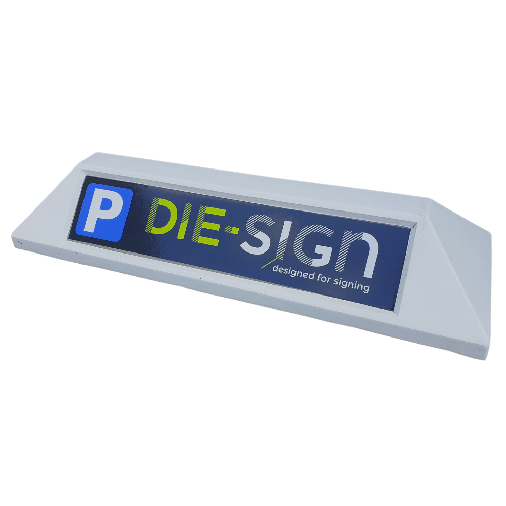 Stootband met gepersonaliseerd parkeerbord voor bedrijven en kantoren