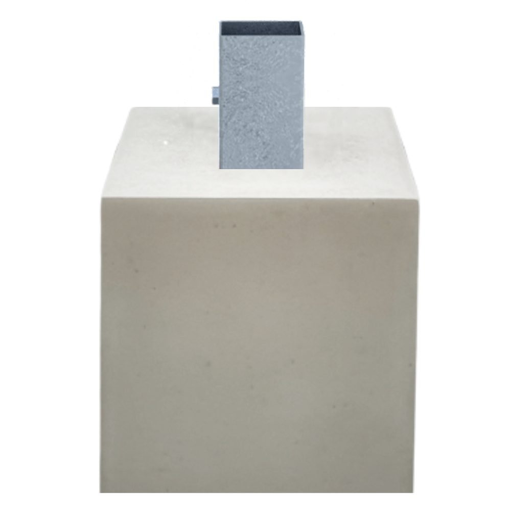 Prefab betonvoet voor uitneembare palen 70x70, Ø89-102 mm