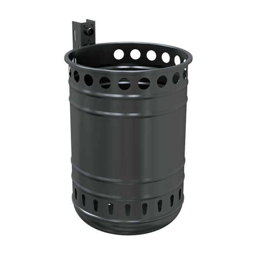 Prullenbak 35 L voor buiten | Voor muurbevestiging of op paal | Antraciet of verzinkt