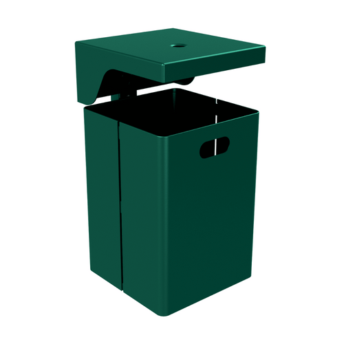 Prullenbak 45 L met asbak | Voor muurbevestiging of op paal | Groen of verzinkt