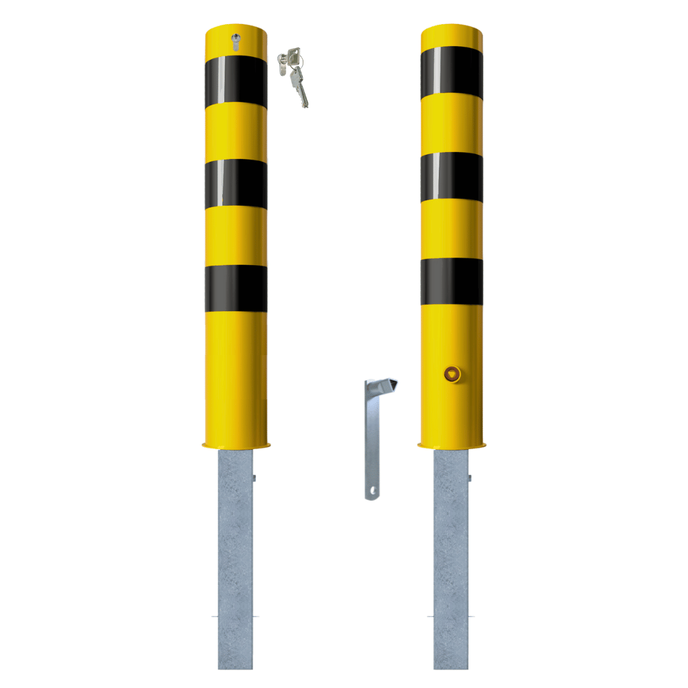 Rampaal Ø152 mm | Geel-zwart | Uitneembaar met slot