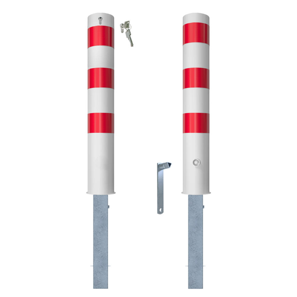 Rampaal Ø152 mm | Wit-rood | Uitneembaar met slot