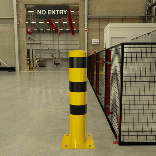 Rampaal Ø193 mm | Geel-zwart | Op voetplaat