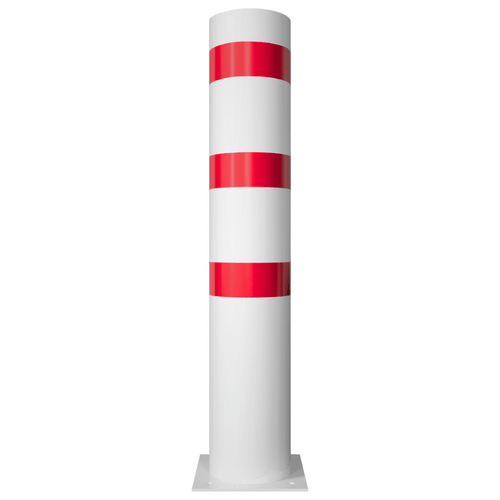 Rampaal Ø273 mm | Wit-rood | Op voetplaat
