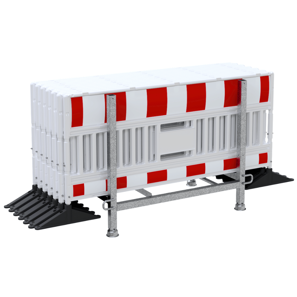 Kunststof afzethek EURO 3 | Set 12 stuks met verzinkt stalen container