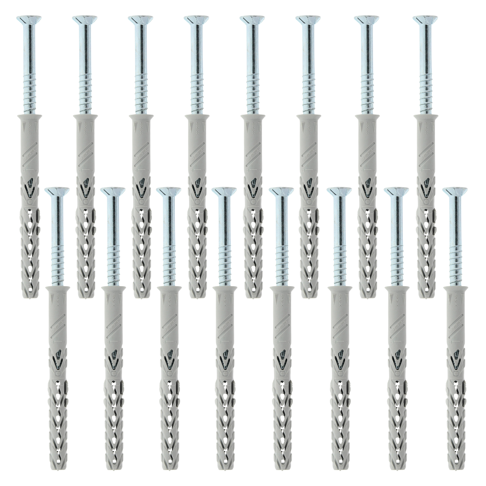 Set van 16 schroeven 8x80 en pluggen 10x100