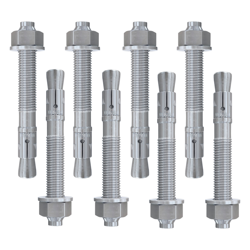 Set van 8 verzinkte snelbouwankers M16x150