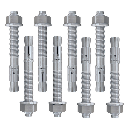Set van 8 verzinkte snelbouwankers M16x150