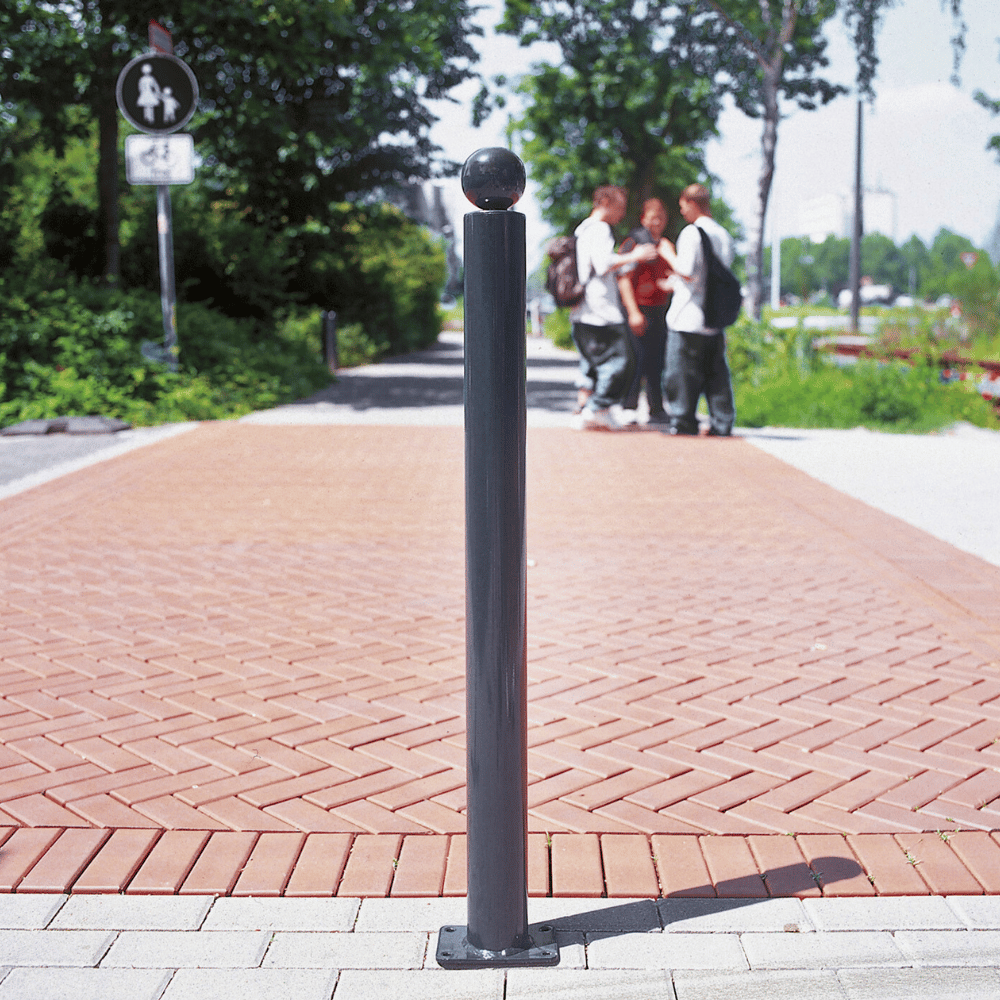 Trottoirpaal | Ø76 mm met bolle kop | Montage- en kleuropties