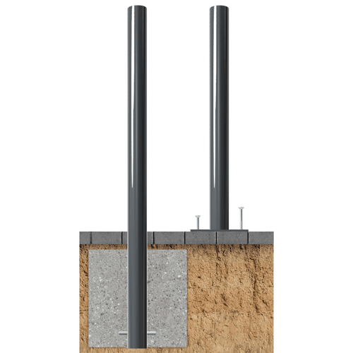 Trottoirpaal | Ø76 mm met vlakke kop | Montage- en kleuropties