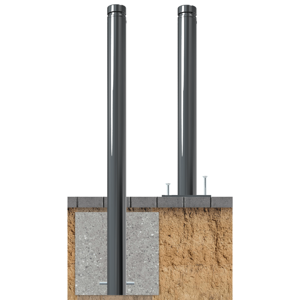 Trottoirpaal | Ø82 mm met vlakke kop | Montage- en kleuropties