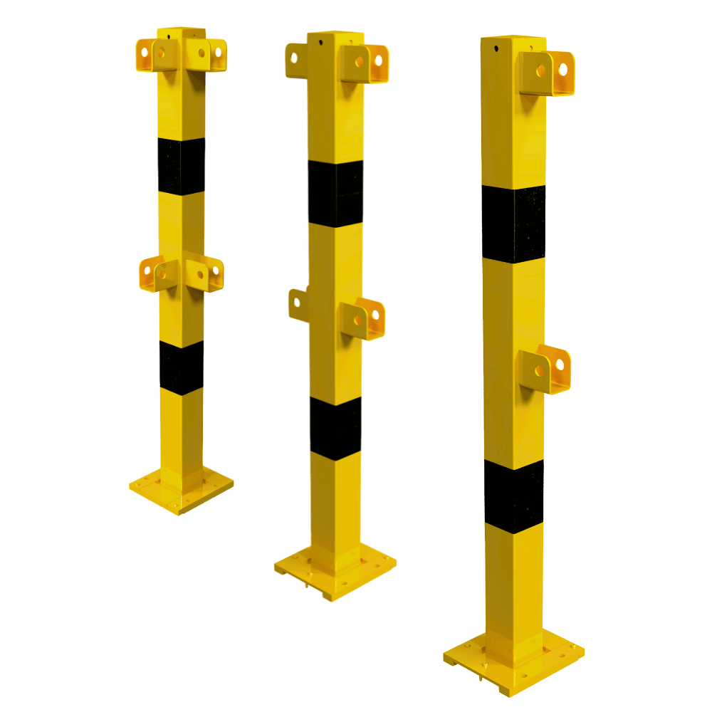 Veiligheidsrailing 70x70 mm | Geel-zwart | Afneembaar | Modulair systeem