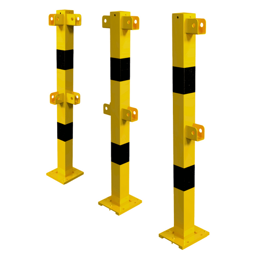 Veiligheidsrailing 70x70 mm | Geel-zwart | Afneembaar | Modulair systeem