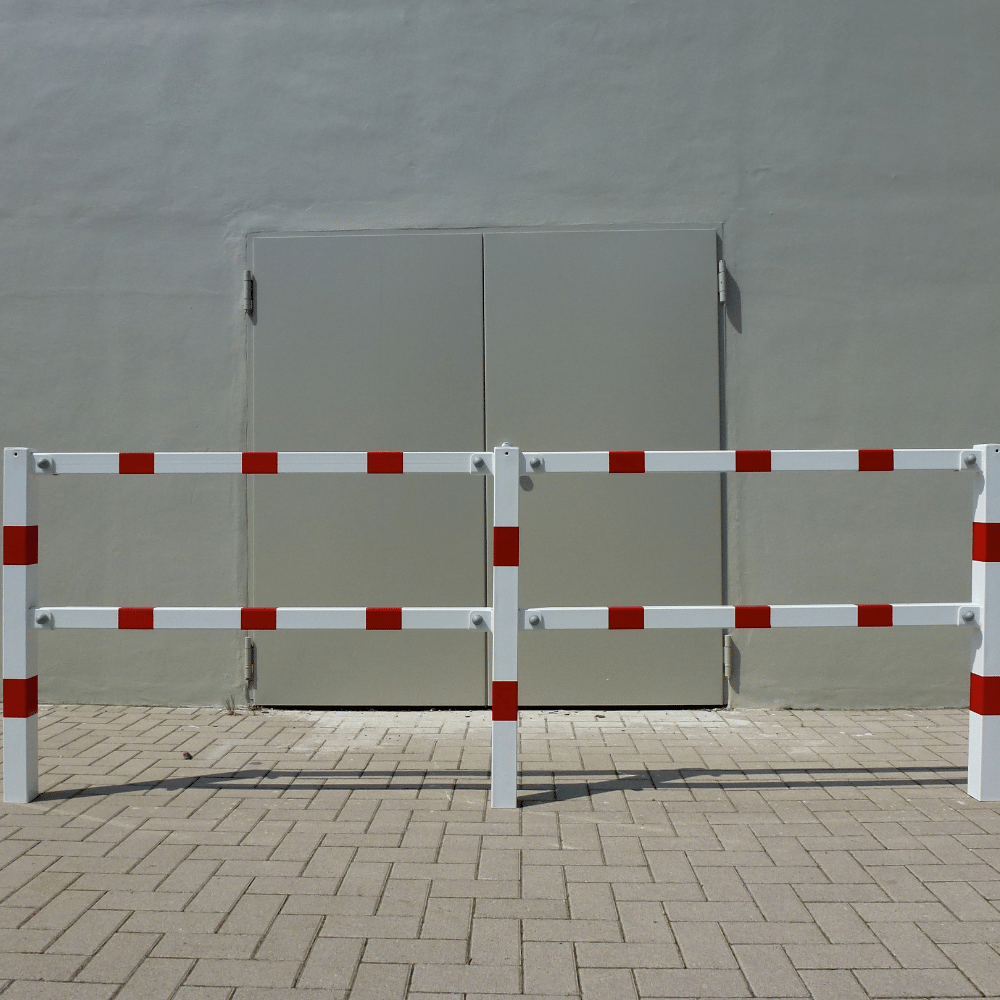 Liggers voor veiligheidsrailing 70x70 mm wit-rood