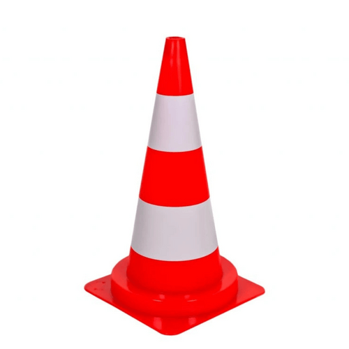 Verkeerskegel 75 cm | 2 witte banen reflecterend