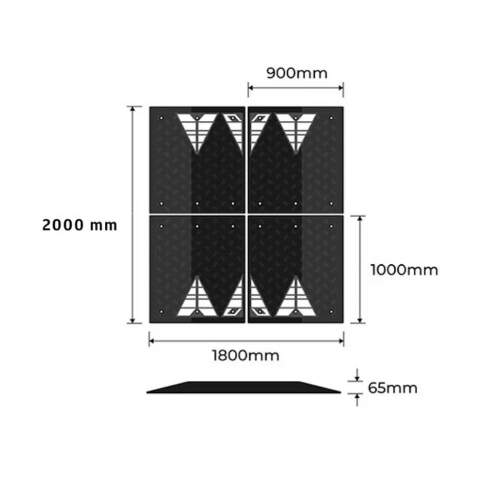 Verkeerskussen 200 x 180 x 6,5 cm | Compleet met bevestigingsmateriaal