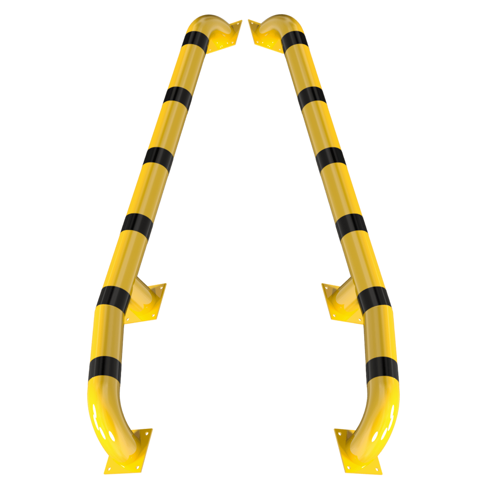 Wieldwinger Ø152 mm | Geel-zwart | Op voetplaat | Met knik