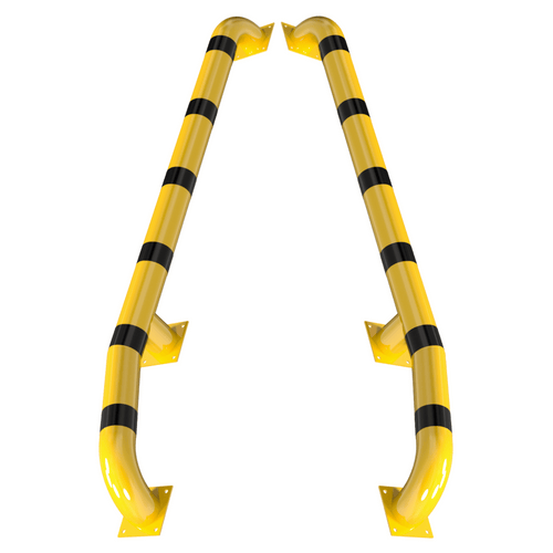 Wieldwinger Ø152 mm | Geel-zwart | Op voetplaat | Met knik