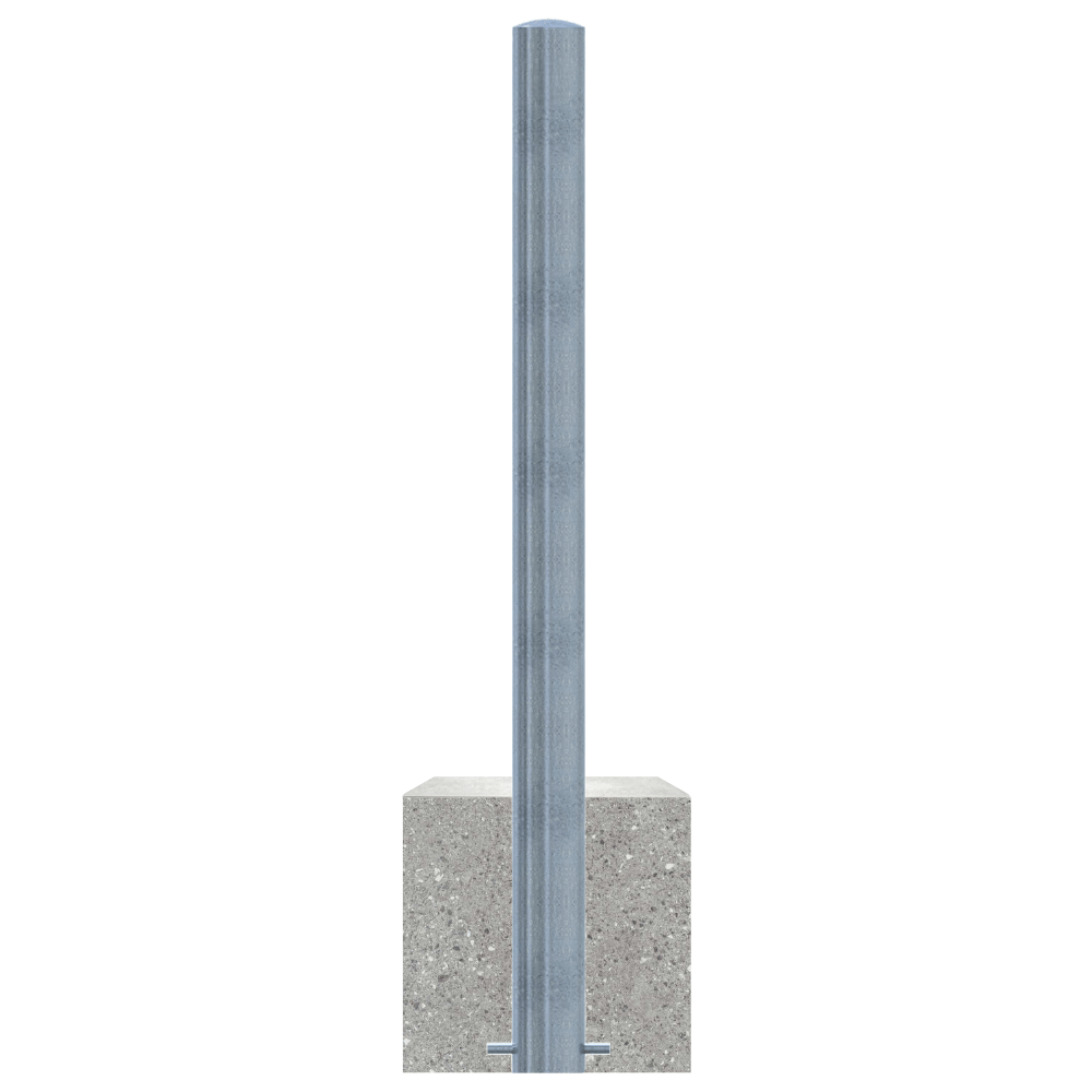 Parkeerpaal met betonvoet | Verzinkt staal | Ø60 - 102 mm