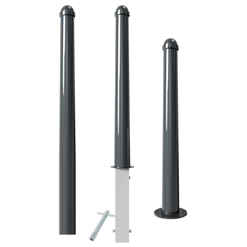 Design afzetpaal Ø102 mm met helmkop en montageopties