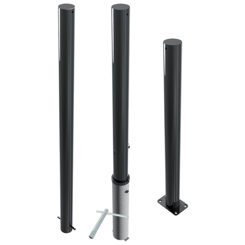 Afzetpaal design | Ø76 mm met vlakke kop | Montage- en kleuropties