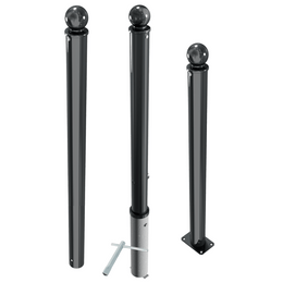 Design afzetpaal Ø76 mm met bolkop en montageopties