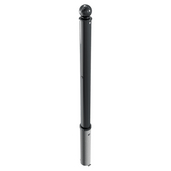 Zwarte design afzetpaal Ø76mm met bolkop, uitneembaar voor betonverankering en cilinderslot.