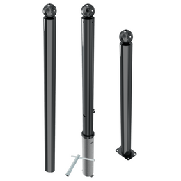 Design afzetpaal Ø76 mm met bolle kop en montageopties