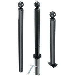 Design afzetpaal Ø76 mm met kogelkop en montageopties