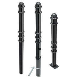 Design afzetpaal Ø76 mm met ringen en montageopties