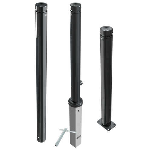 Afzetpaal design | Ø82 mm met vlakke kop | Montage- en kleuropties