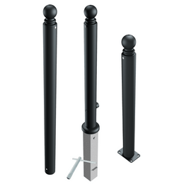 Design afzetpaal Ø82 mm met bolkop en montageopties