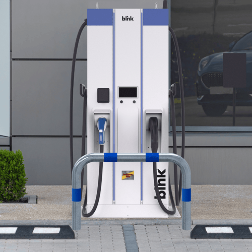 Aanrijdbeveiliging beugel Ø76 mm | Verzinkt-blauw | Laadpaal bescherming