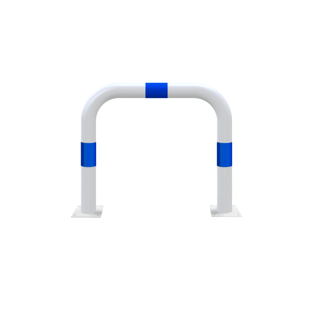 Aanrijdbeveiliging beugel Ø76 mm | Wit-blauw | Laadpaal bescherming