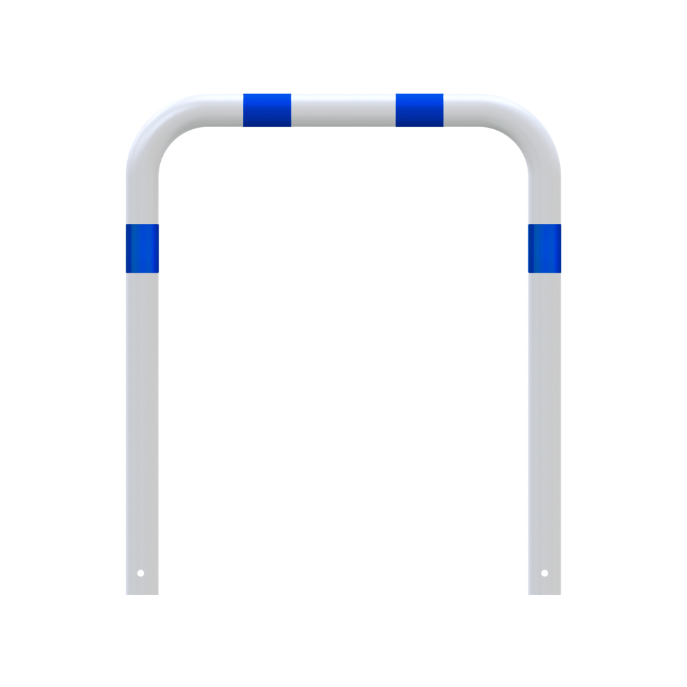 Aanrijdbeveiliging beugel Ø76 mm | Wit-blauw | Laadpaal bescherming