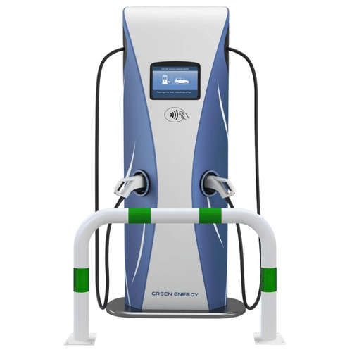 Aanrijdbeveiliging beugel Ø76 mm | Wit-groen | Laadpaal bescherming