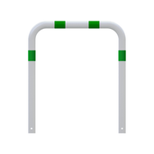 Wit-groene aanrijdbeveiliging beugel Ø76 mm, 1000 mm, voor betonverankering.