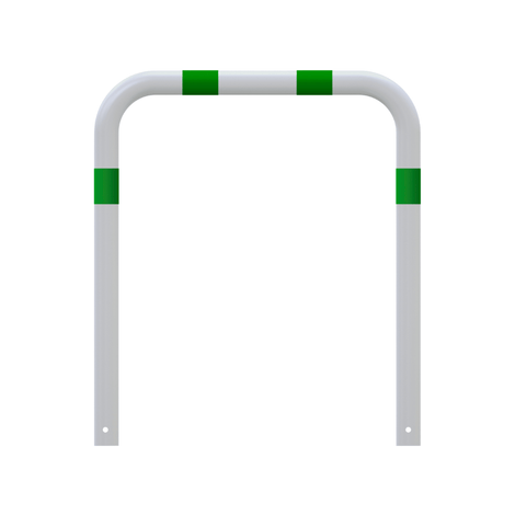 Wit-groene aanrijdbeveiliging beugel Ø76 mm, 1000 mm, voor betonverankering.